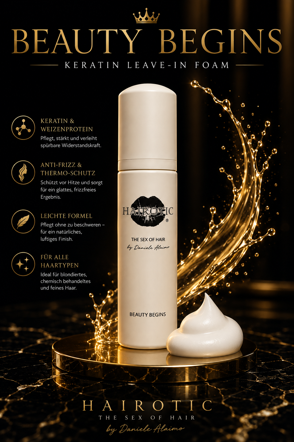 Beauty Begins Keratin Leave-In Schaum, 150 ml