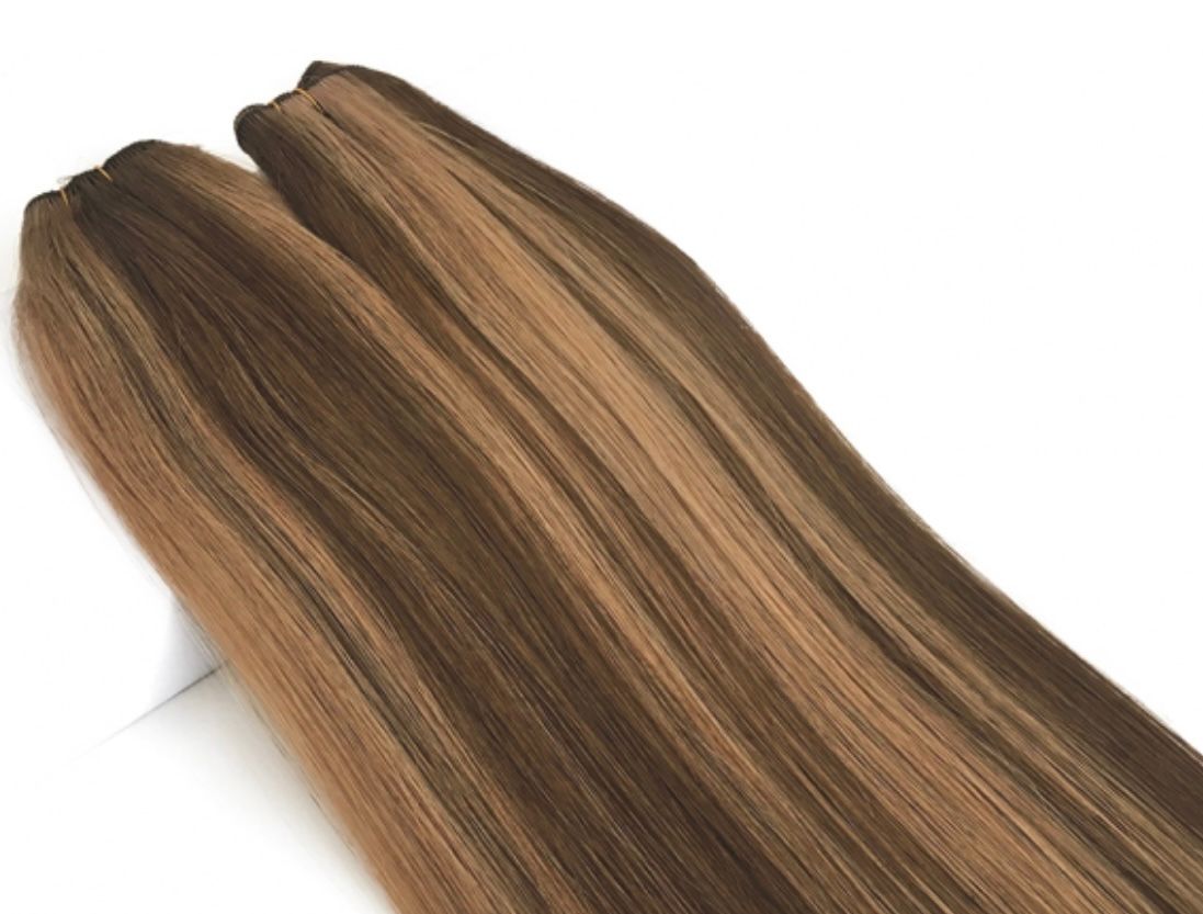 #P4/12 Haarverlängerung Karamell Cappuccino – 56 cm